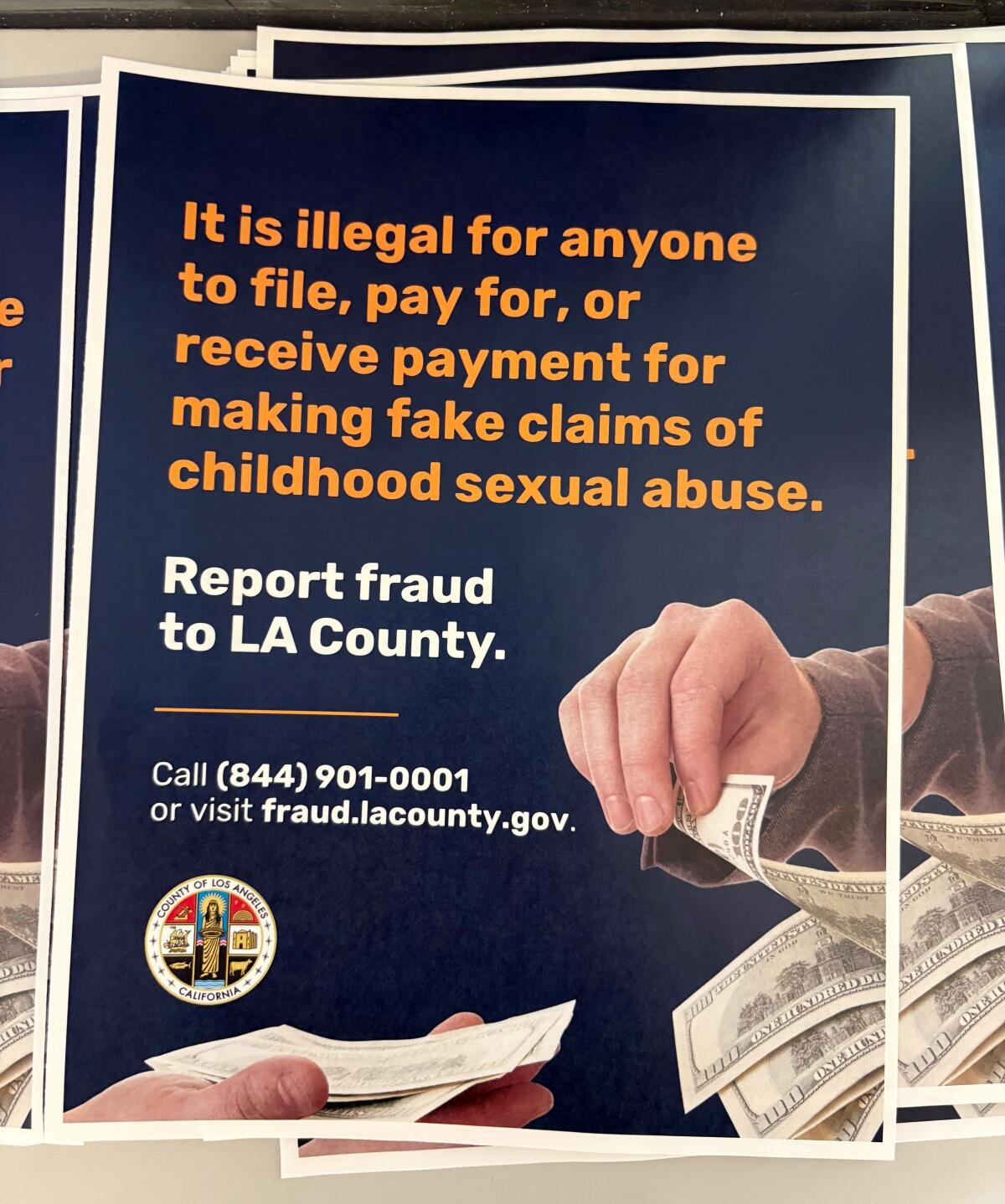 El condado ha lanzado un "Línea directa de fraude AB 218" 
